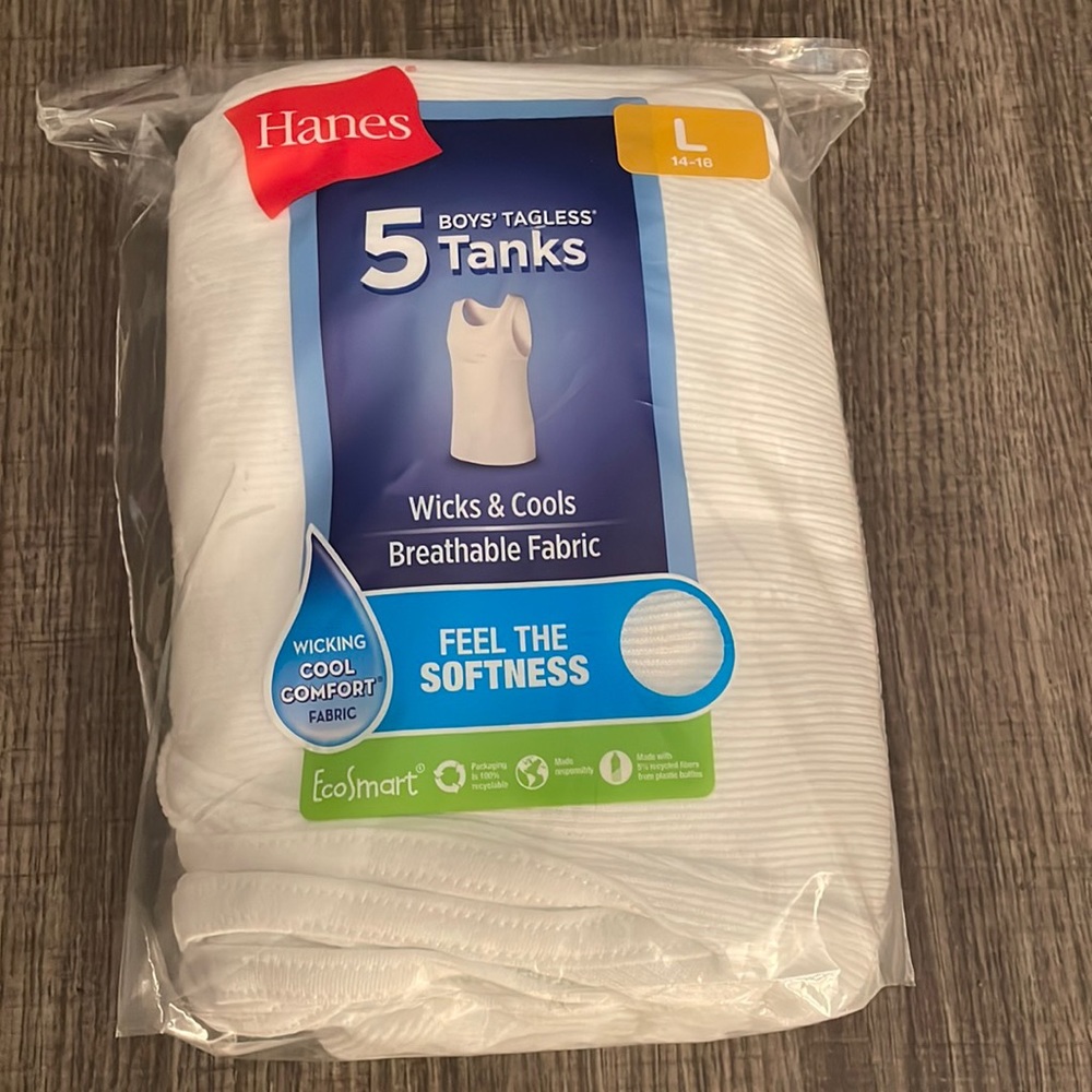 Hanes white thanks L 14-16 kids